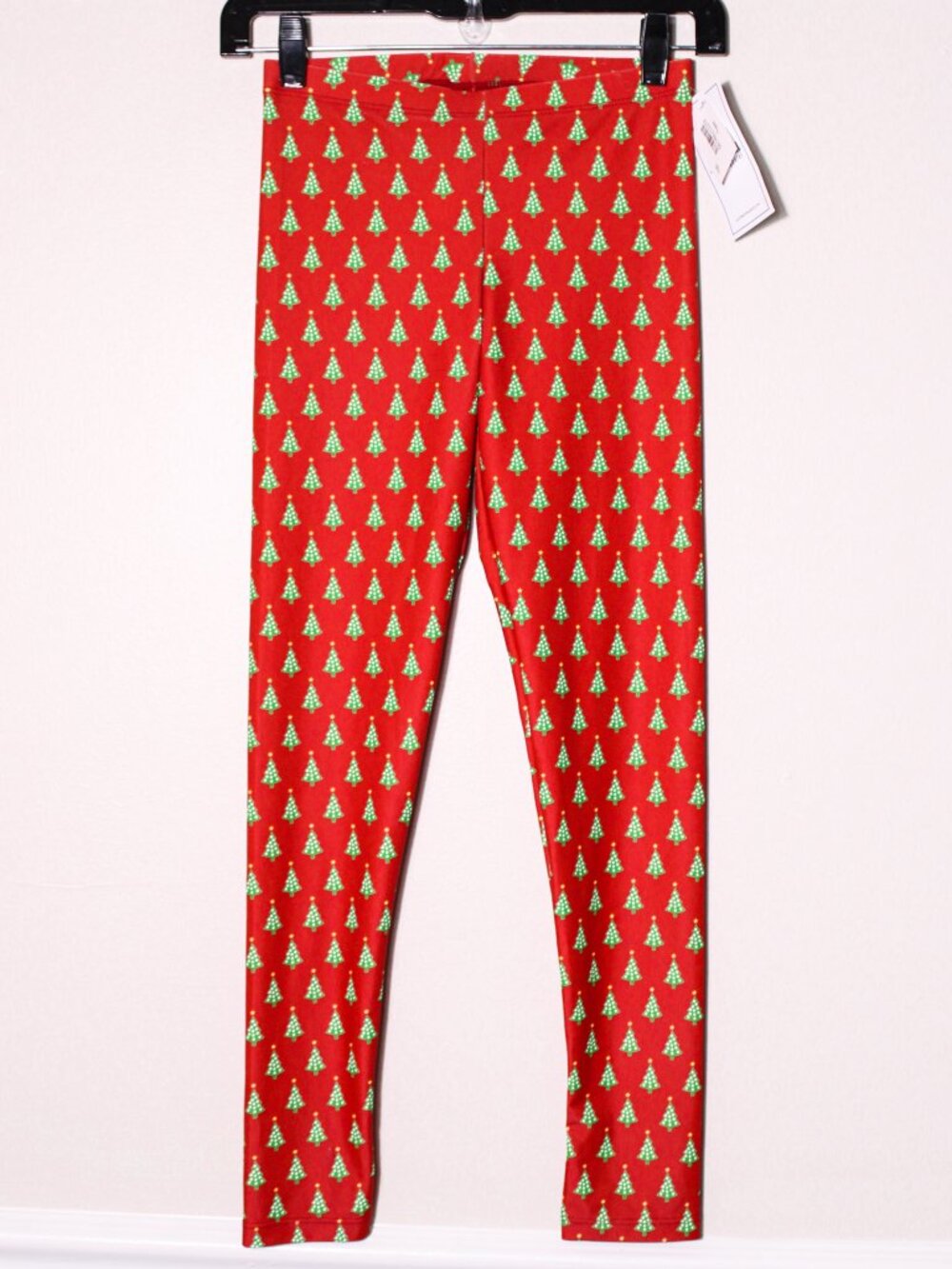 Southwind Apparel Christmas Tree Print Holiday Leggings Red Size XS